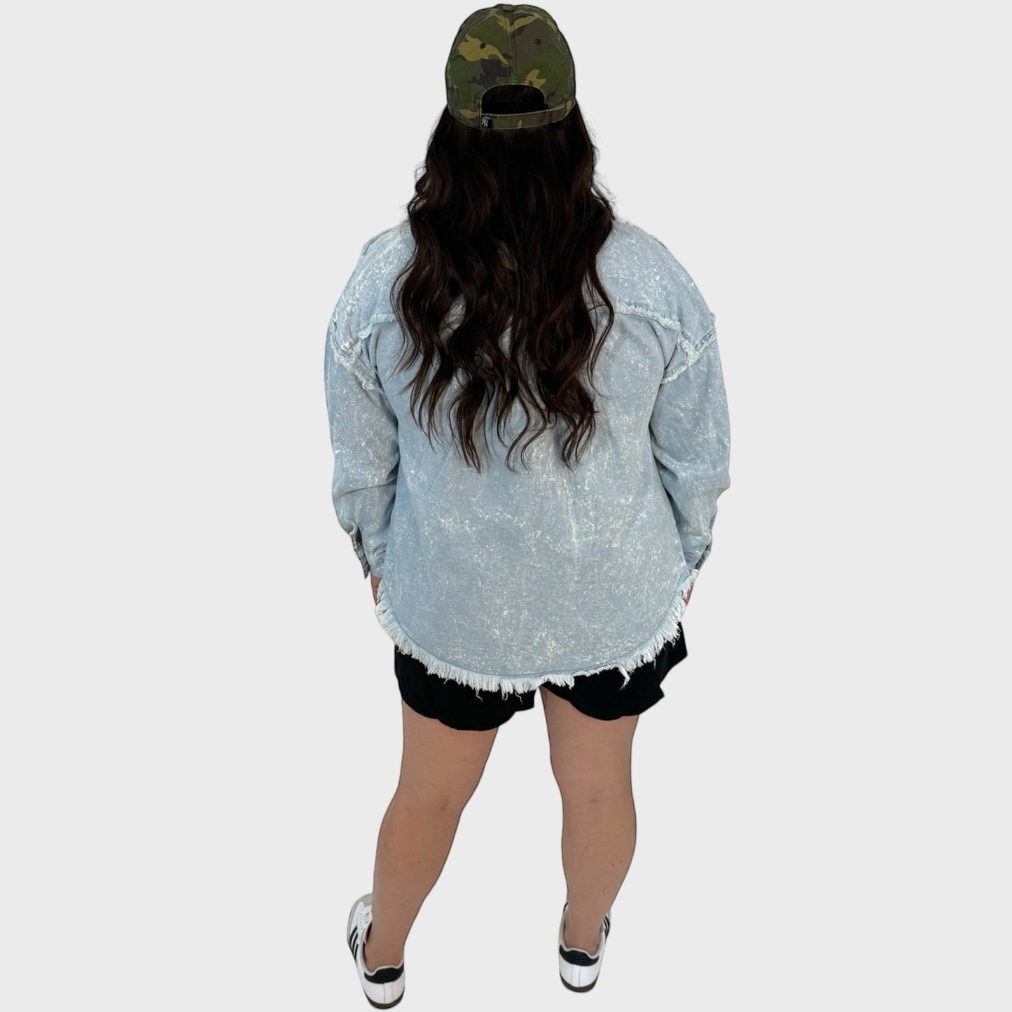 Distressed Denim Jacket Shacket