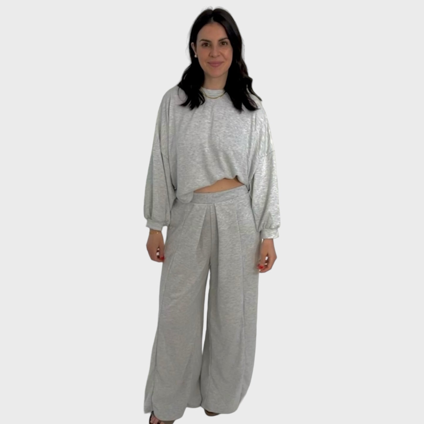 French Terry Wide Leg Sweatpants