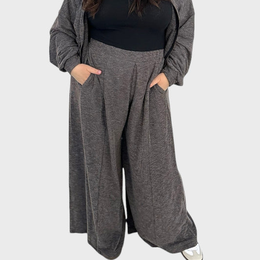 Ribbed Wide Leg Sweatpants