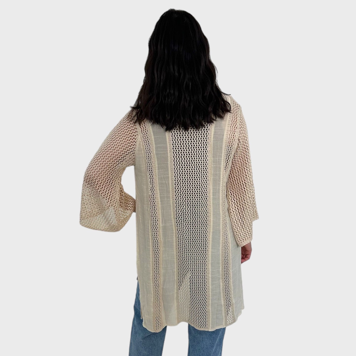 Shelly Crochet Knit Cardigan