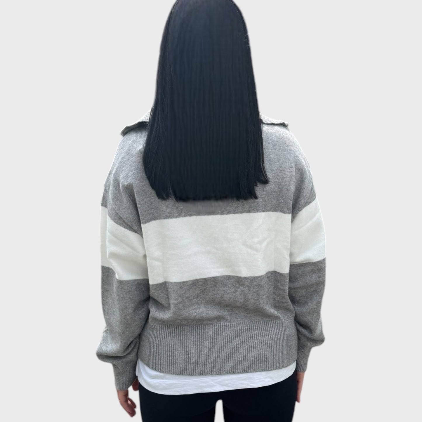 Rugby Stripe 1/4 Zip Sweater