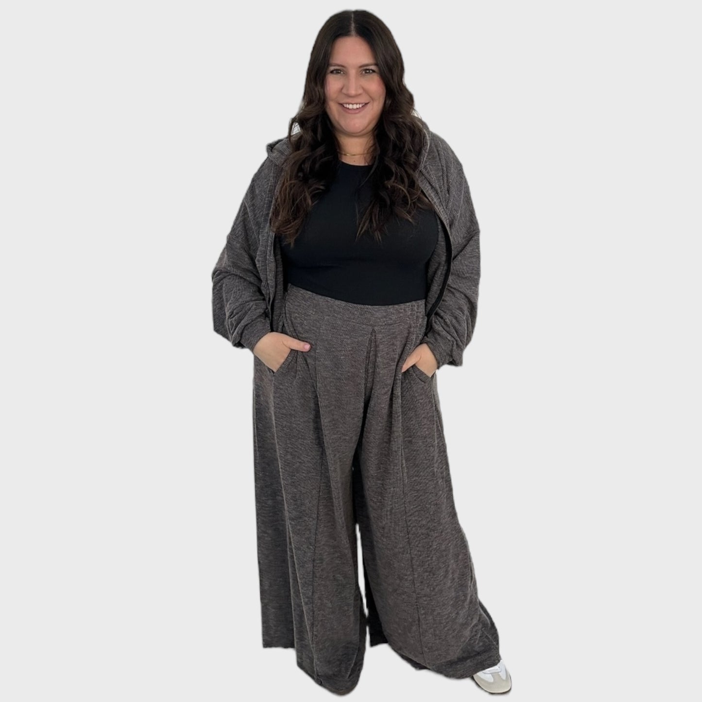 Ribbed Wide Leg Sweatpants