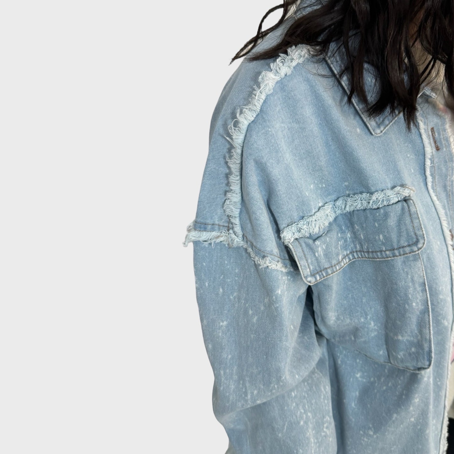 Distressed Denim Jacket Shacket