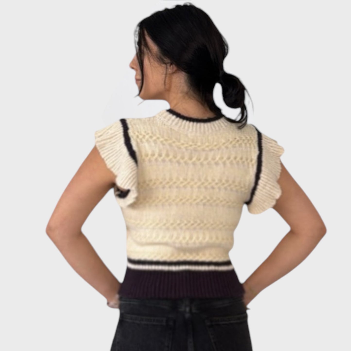 Flutter Cap Sleeve Sweater